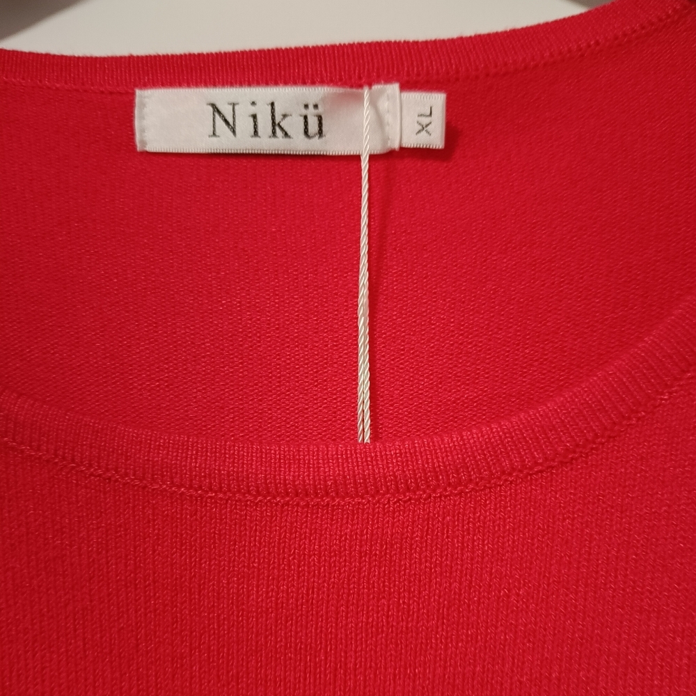 XL❤️Vintage Festive Vibrant Red Sweater Heart Pearls Design Valentine Galentine - Picture 4 of 6